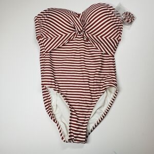 Kona Sol Twist Bandeau One Piece Swimsuit size medium New